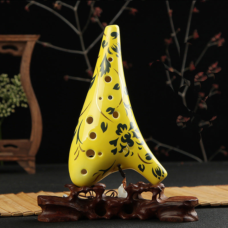 Blue and white gold ocarina