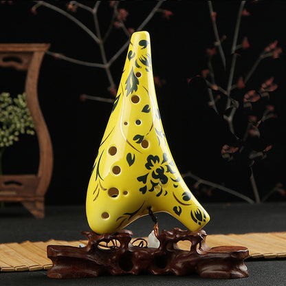 Blue and white gold ocarina