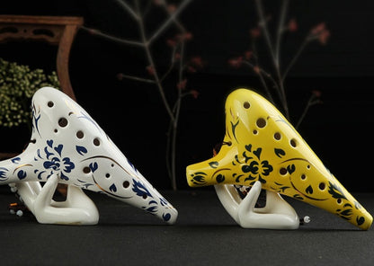 Blue and white gold ocarina