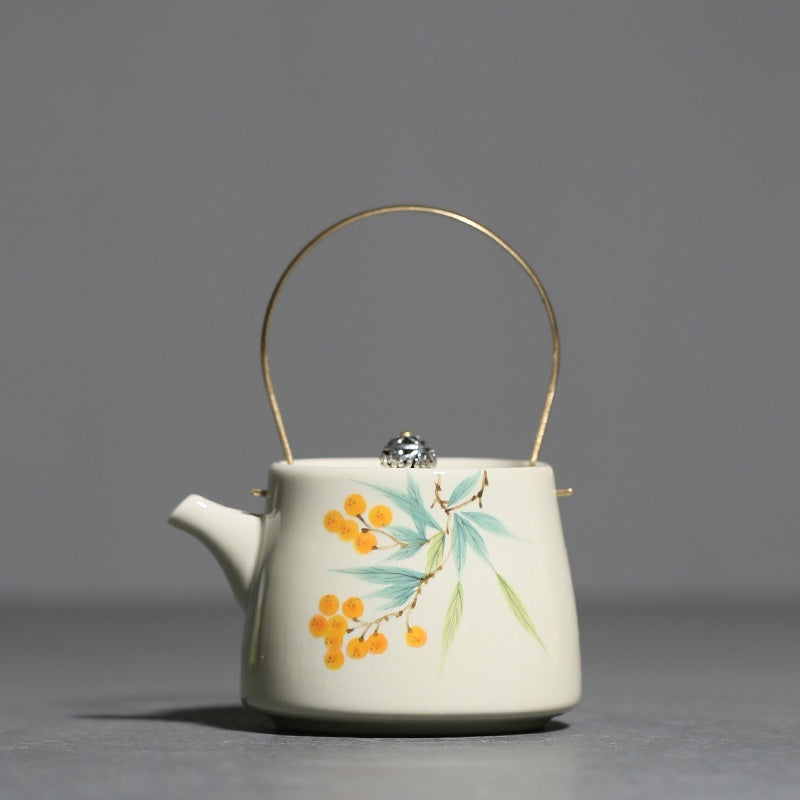 Hand painted ceramic teapot