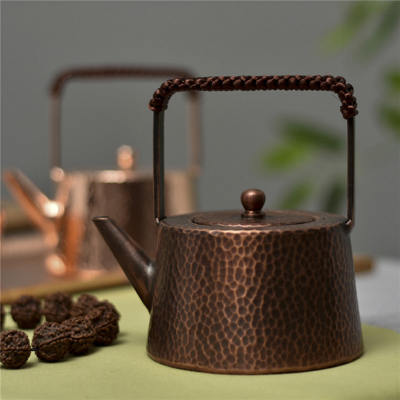 Small handmade copper teapot