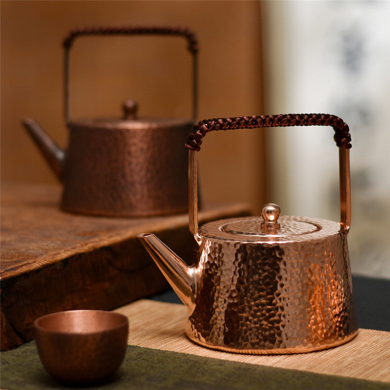 Small handmade copper teapot