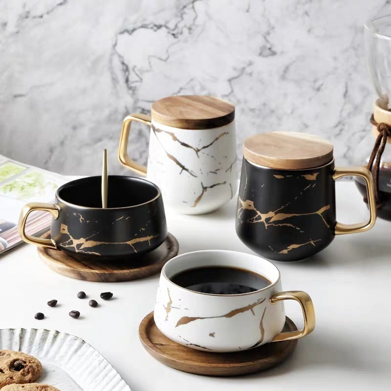 Gold painted ceramic mug - Mercazul