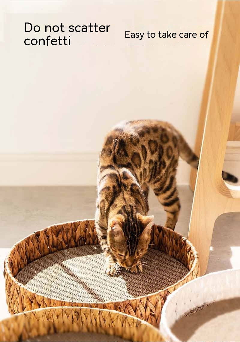 Rattan fiber scratch board and winter nest for cats - Mercazul