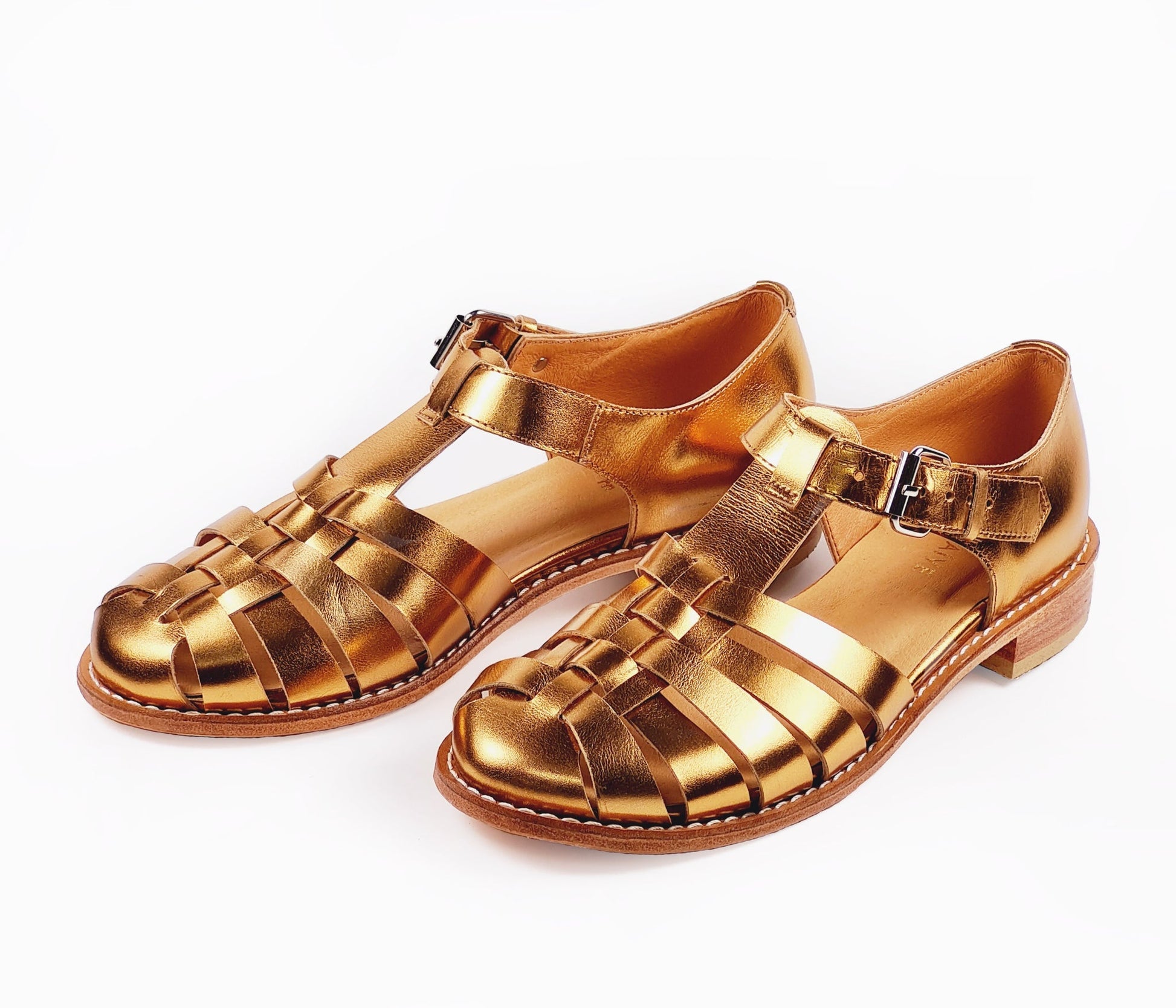 Handmade Leather Fisherman Sandals - Golden