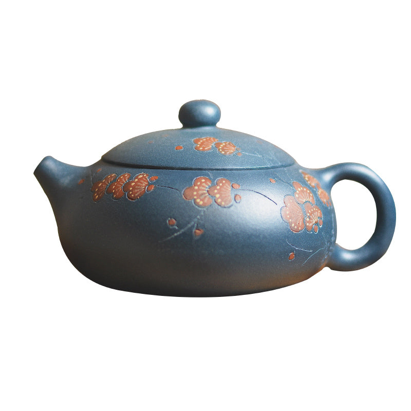 Raw azure mud tea pot
