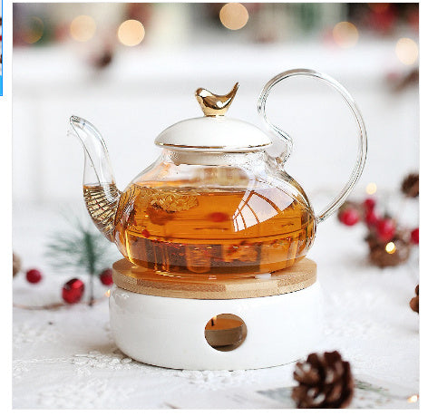 Glass teapot & candle heater