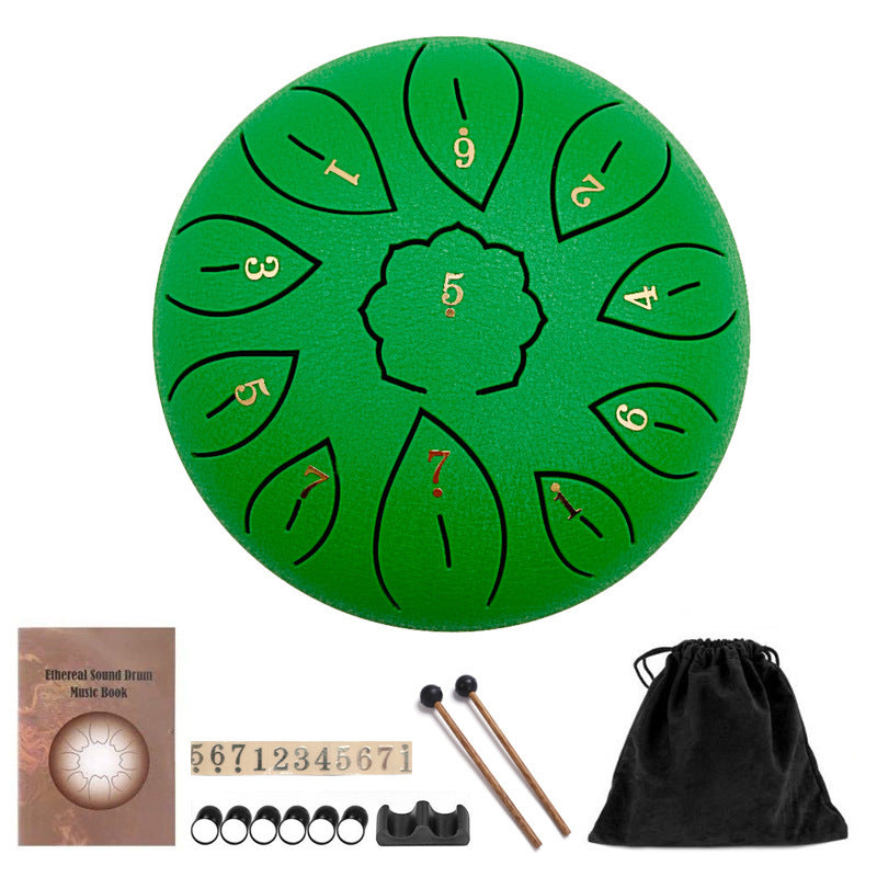 6-inchs 11-tones ethereal drum green