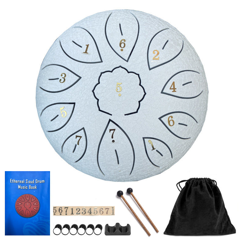 6-inchs 11-tones ethereal drum white
