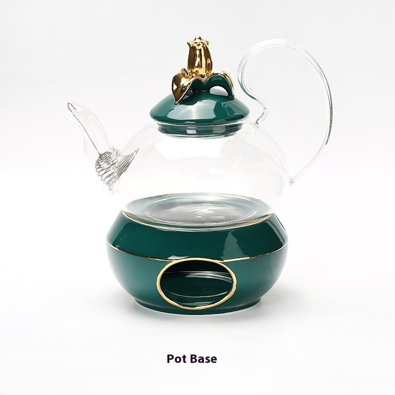 Glass teapot & candle heater