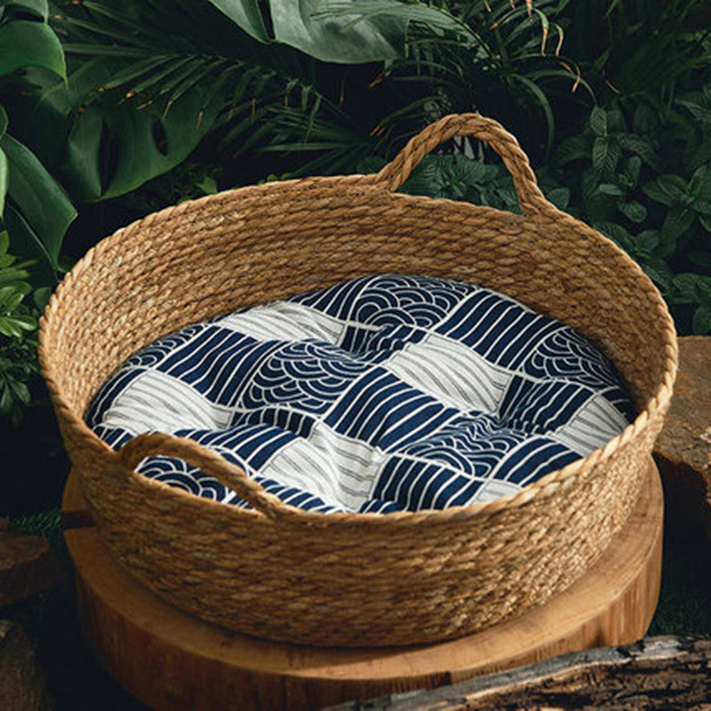 Handmad rattan fiber basket-nest for cats - Mercazul