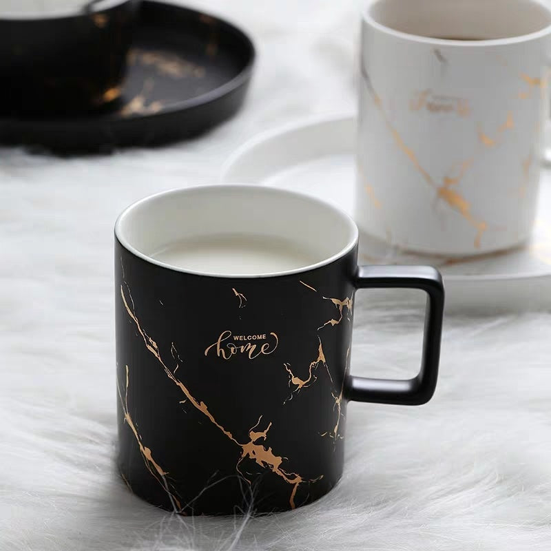 Gold painted ceramic mug - Mercazul