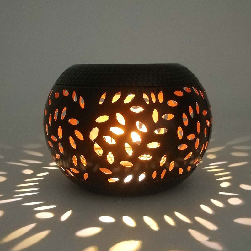 Solar garden lamp in wrought iron