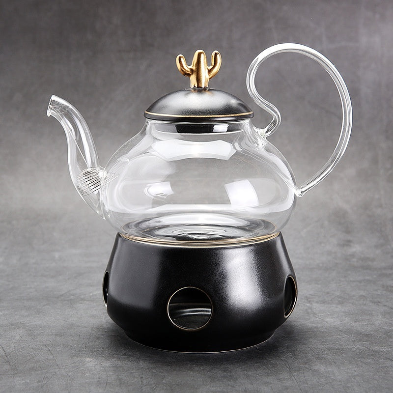 Glass teapot & candle heater