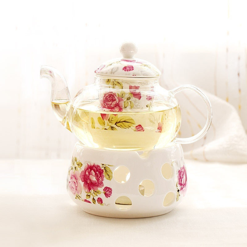 Glass teapot & candle heater