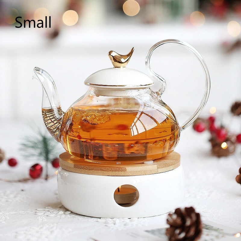 Glass teapot & candle heater